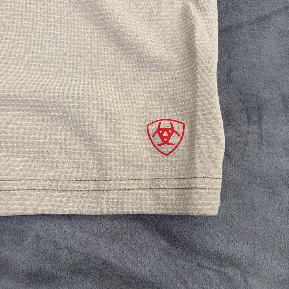 2) Ariat FR Flame Resistant Short Sleeve Baselayer T-Shirt Size 3X Grey & Tan - Picture 3 of 16